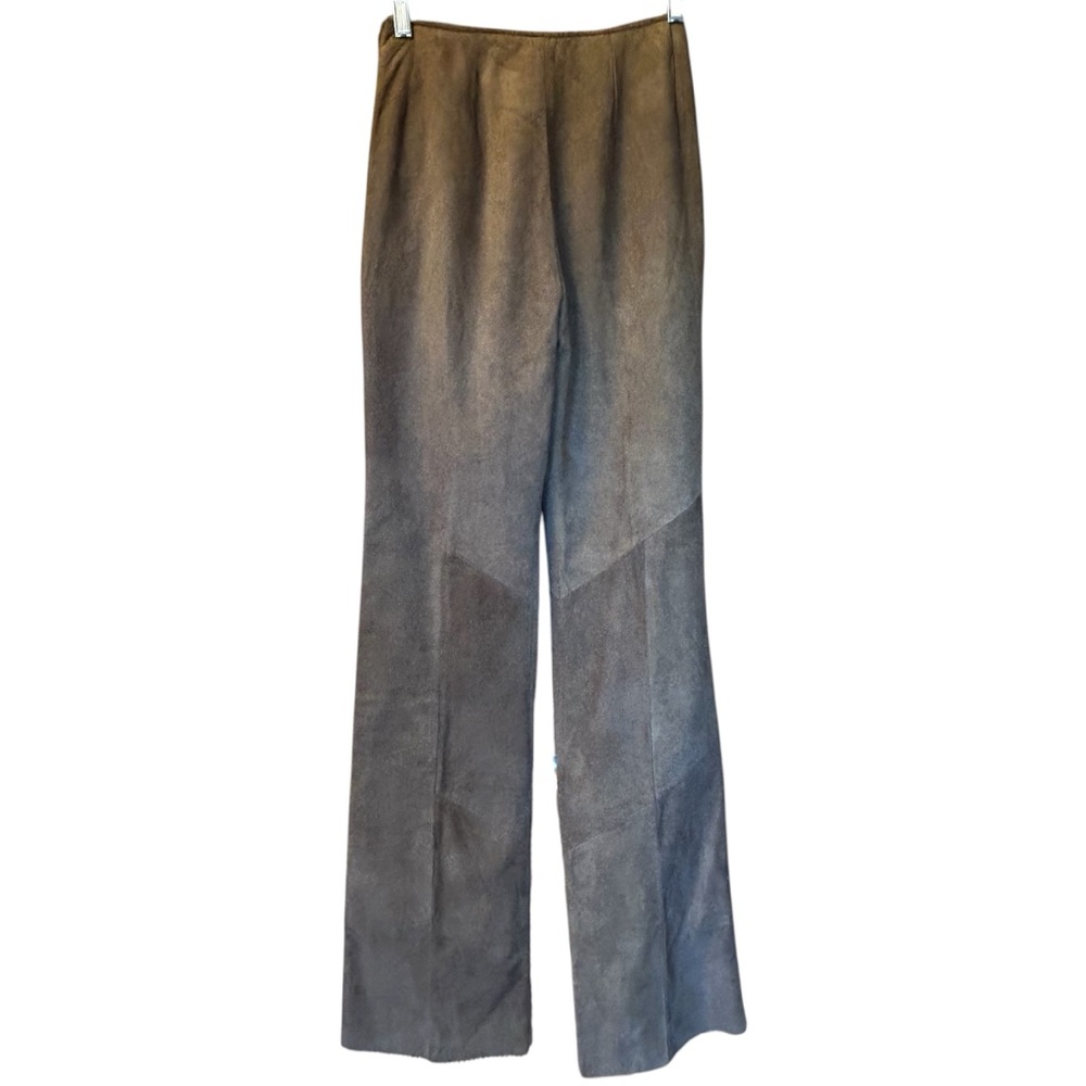 Breier of Amsterdam Genuine Suede Flare Leg Pants Sz 6 Tan